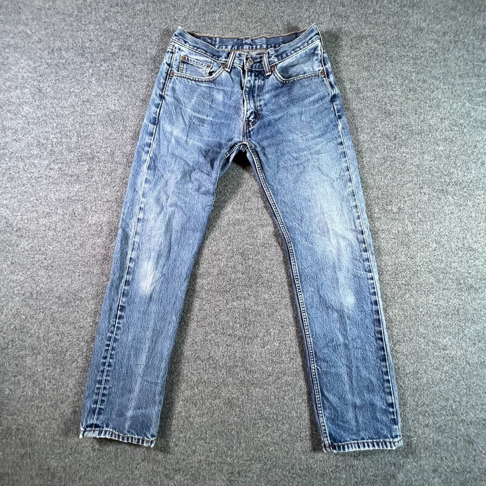 Levi's 505 Straight Jeans Men's 32x32 Blue Cotton Denim Faded Workwear Travel